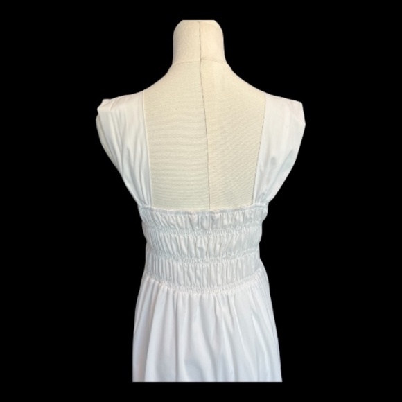 ๐ ๐คโจ NWOT NANETTE LEPORE White Sleeveless Ruched Midi Dress | Sz 8 - Picture 6 of 9